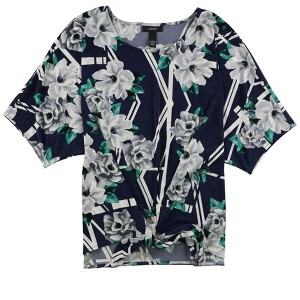 Alfani Womens Floral Tie-Hem Pullover Blouse - 1 of 1