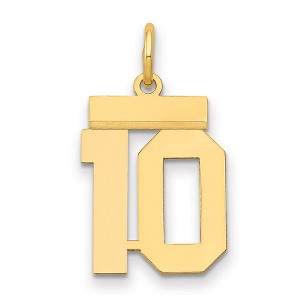 Black Bow Jewelry 14k Yellow Gold, Athletic Collection, Small Polished Number 10 Pendant - 1 of 3