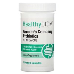 HealthyBiom Women's Cranberry Probiotics, 10 Billion CFU, 90 Veggie Capsules - 1 of 3