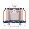 YUHAO Kids Small Toddler Trampoline with Basketball Hoop， Outdoor Toys，55-inch Dark Blue - 3 of 4