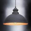 Urban Ambiance Luxury Hammered Outdoor Pendant Light,  8" x 12",  Midnight Black Finish, UHP1171 - 3 of 4