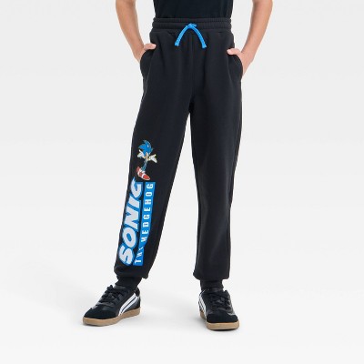 Boys' Sonic the Hedgehog Printed Fleece Jogger Pants - Black