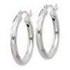 Black Bow Jewelry 3mm, Satin Polished D/C Sterling Silver Hoops - 25mm (1 Inch) - 2 of 4