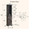 OKD 68″ Bathroom Floor Cabinets, Tall Linen Towers with Adjustable Shelves - 3 of 4