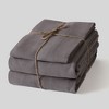 Fabdreams 100% Organic Linen 3-Piece Sheet Set- Stonewashed Finish - 3 of 4
