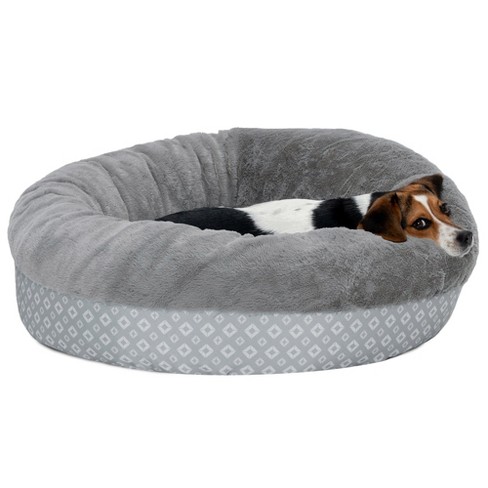 Plush Pet Bed Calming Donut Dog Bed Cat Bed Round Cuddler Nest