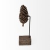 HomeRoots 11" Golden Brown Resin Pinecone Tabletop Sculpture - 4 of 4