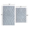 Knightsbridge Stylish And Comfortable Traditional Diamond Design 2 PC Cotton Bath Rug Set 20"x30" & 24"x40" Ivory - 3 of 4