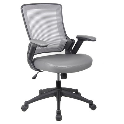 Mid Back Mesh Task Office Chair with Height Adjustable Arms Gray - Techni Mobili
