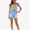 Anna-Kaci Women's Distressed Denim Shorts with Rolled Cuff Hem and Classic Fit - 2 of 4