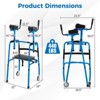 Costway Versatile Rolling Walker All Terrain Stand-Assist Walker with 2 Premium Wheels Navy/Sliver - 3 of 4