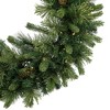 Northlight Pre-Lit Battery Operated Mossy Cashmere Pine Artificial Christmas Wreath - 32" - Clear Led Lights - 4 of 4