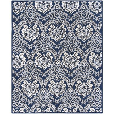 Ivory Floral Elegance 8' x 10' Hand-Tufted Wool-Cotton Rug