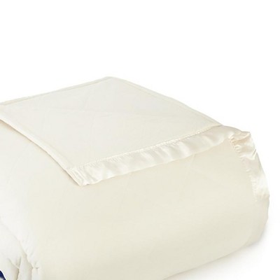 King Ivory Quilted Electric Heated Blanket with Satin Hem