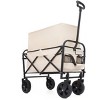 YONWAY Foldable Wagon Cart,Dual-Layer Design Beach Wagon,with All-Terrain Wheels for Camping Shopping Sports Gardening Fishing 225lbs Capacity - 4 of 4
