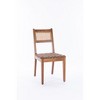 Rattan Leather Woven Strips Kitchen Dining chair,Living Room Side Chairs 18 Inch K/D set of 2 - 2 of 4