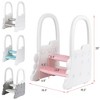 Whizmax Toddler 2 Step Stool for Bathroom Sink, Non-Slip Kitchen Counter Stool, Potty Training Toilet Stool with Armrests - 2 of 4
