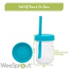 WeeSprout Glass Cups with Lids & Straws, Spill-Resistant Cups for Toddlers & Kids, Set of 4 - 4 of 4