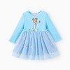 PATPAT Disney Frozen Elsa Princess Cinderella Ariel Baby/Toddler Dress, Ruffle Long-Sleeve Mesh Overlay Tulle Dress - 2 of 4