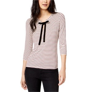 maison Jules Womens Velvet Tie Neck Pullover Blouse - 1 of 1