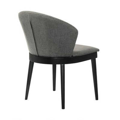 Juno Charcoal Fabric and Black Wood Upholstered Side Chairs, Set of 2