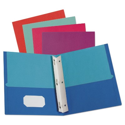 Oxford Twisted Twin Smooth Pocket Folder w/Fasteners Letter Assorted 10/PK 20 PK/CT 51276