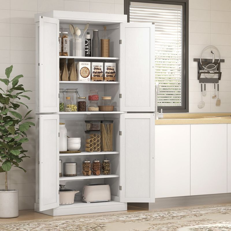 HOMCOM 72" Traditional Freestanding Kitchen Pantry Cupboard with 2 Cabinet, and Adjustable Shelves, 2 of 7