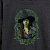 Women's - Wicked - Art Noveau Elphaba Lightweight French Terry Wide Neck Long Sleeve Graphic Shirt - 2 of 4