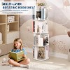 Wooden Rotating Bookshelf 4 Tier, 360° Floor-Standing Bookcase and Multi-Functional Storage Organizer for Living Room, Kids, Beigeand Adults - 3 of 4