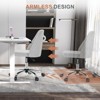 Sapphtopaz Modern Office Chair with Wheels&Curved Backrest,Upholstered Armless Swivel Chair with Adjustable Height,Computer Chair for Home Office - 4 of 4