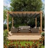 Retractable Aluminum Pergola with Sunshade & Mesh Panels，Durable All-Weather Design, Outdoor Pavilion for Patio, Garden, Deck - 2 of 4