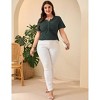 Clearlove Plus Size Shirt for Women Summer Tunic Top Casual Pleated Button Up T-Shirt - 4 of 4