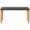 vidaXL Patio Bench 47.2 in. Black Poly Rattan and Solid Acacia Wood - 2 of 4