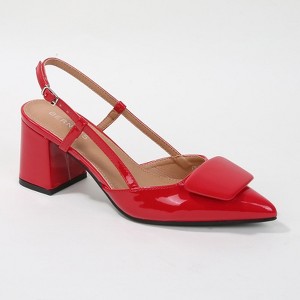 Berness Women's Charlize T-Strap Trapezoid Accent Slingback Heels - 1 of 4