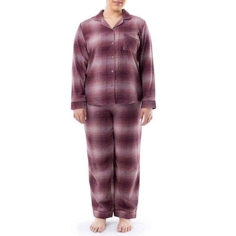 Wrangler Women's and Plus Button-Down Flannel Pajama Set, 4 of 5