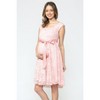 Hello Miz Women's Floral Lace Maternity Dress with Ribbon - 2 of 3