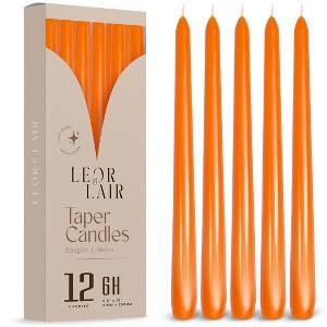Leor & Lair Taper Candles - 12 Pack - 10" Tall Candlesticks for Dinner, Home Decor, Holiday, Wedding - 1 of 3