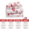 4 Piece Christmas Sheets, Soft Brushed Microfiber Bed Sheet Set, 16 Inches Deep Pocket Fitted Sheet Winter Holiday Sheets Set - 3 of 4