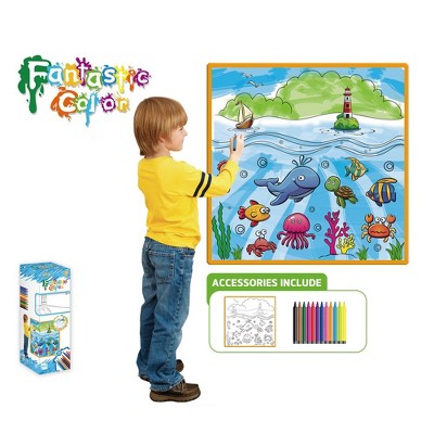 Zummy Kids Fantastic Washable Coloring Play Painting Mat with Washable Markers, 50CM * 50CM