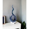 HomeRoots 19" Blue and Green Murano Glass Modern Abstract Tabletop Sculpture - 2 of 4