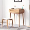 Okak 23.62IN Modern Wooden Standing Desk, Office Desk with 1 Large Drawer, Computer Desk for Home, Office, Classroom, Library, Oak - 2 of 4