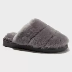 dluxe by dearfoams Women's All Over Shearling Mina Scuff Slippers - Gray 11
