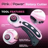 Pink Power Rotary Cutter Set with Ergonomic Handle Fabric Cutter Wheel for Sewing, Quilting, Crafting, and Scrapbooking and 45mm Rotary Cutter Blade - 3 of 4