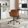 Upholstered Mid-Century Modern Office Chair, Rolling Swivel Height Adjustable Ergonomic Chair, Back Support Home Office Desk Chair for Living, Study - 3 of 4