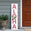 HomeRoots 36" White And Pink Solid Wood Tropical Floral Aloha Porch Sign - 2 of 4
