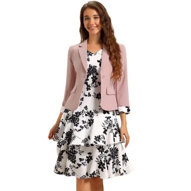 open lace back dress Shop Pink Organza Silk Jacket Set Online main image 1