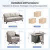 Buenhomino 4/6/7 PCS Patio Furniture Set with Fire Pit Table, Weather-Resistant Wicker Patio Fire Pit Set with Sofa Couch, Swivel Patio Chair Set - 2 of 4