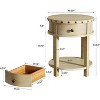 Tribesigns Wood End Table, Round Side Table with Drawer and Bottom Shelf - 3 of 4