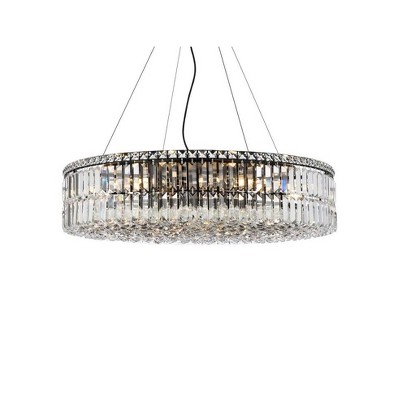 Maxime Black and Clear Crystal 18-Light Chandelier