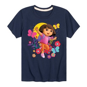 Boys' - Dora the Explorer - Flowers And Butterflies Short Sleeve Graphic T-Shirt - 1 of 3